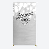 Aperturee - Aperturee Bokeh Silver Sparkle Retirement Party Rectangle Backdrop